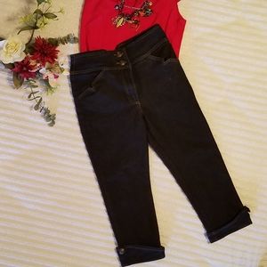 Unique Vintage Cropped Cuffed Denim